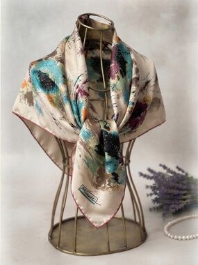 Minelli Multi Colour Abstract  Silk Scarf